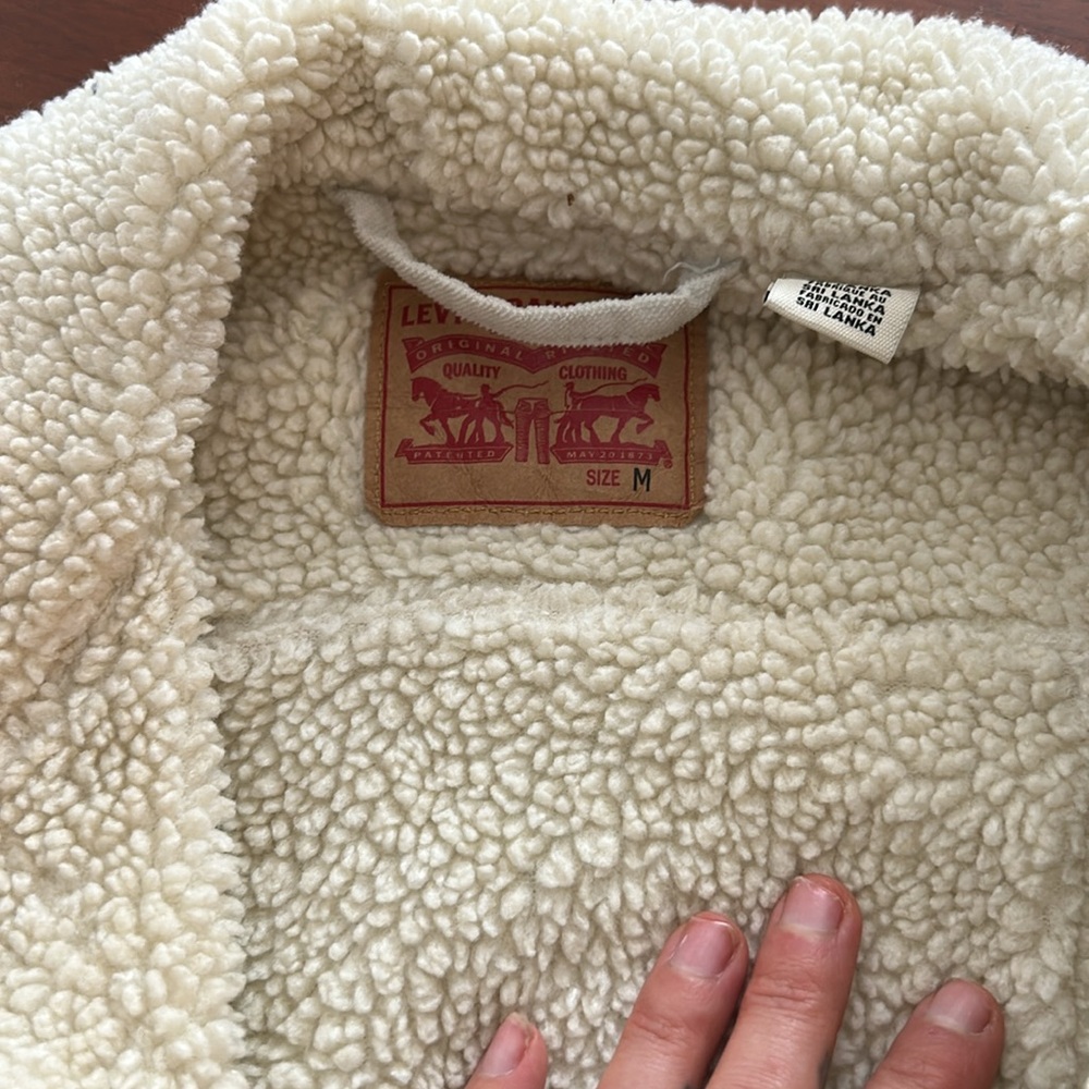 Levis sherpa lined jacket coat shacket medium corduroy trucker - Picture 6 of 11